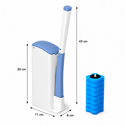 Toilet brush pad being discarded after use