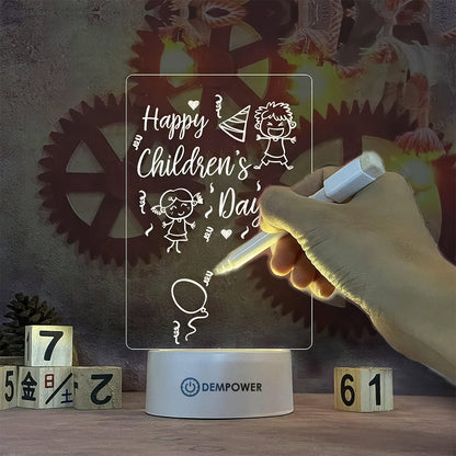 Acrylic Message Note Drawing Board Personalized Led Lamp Erasable Customizable Night Lights