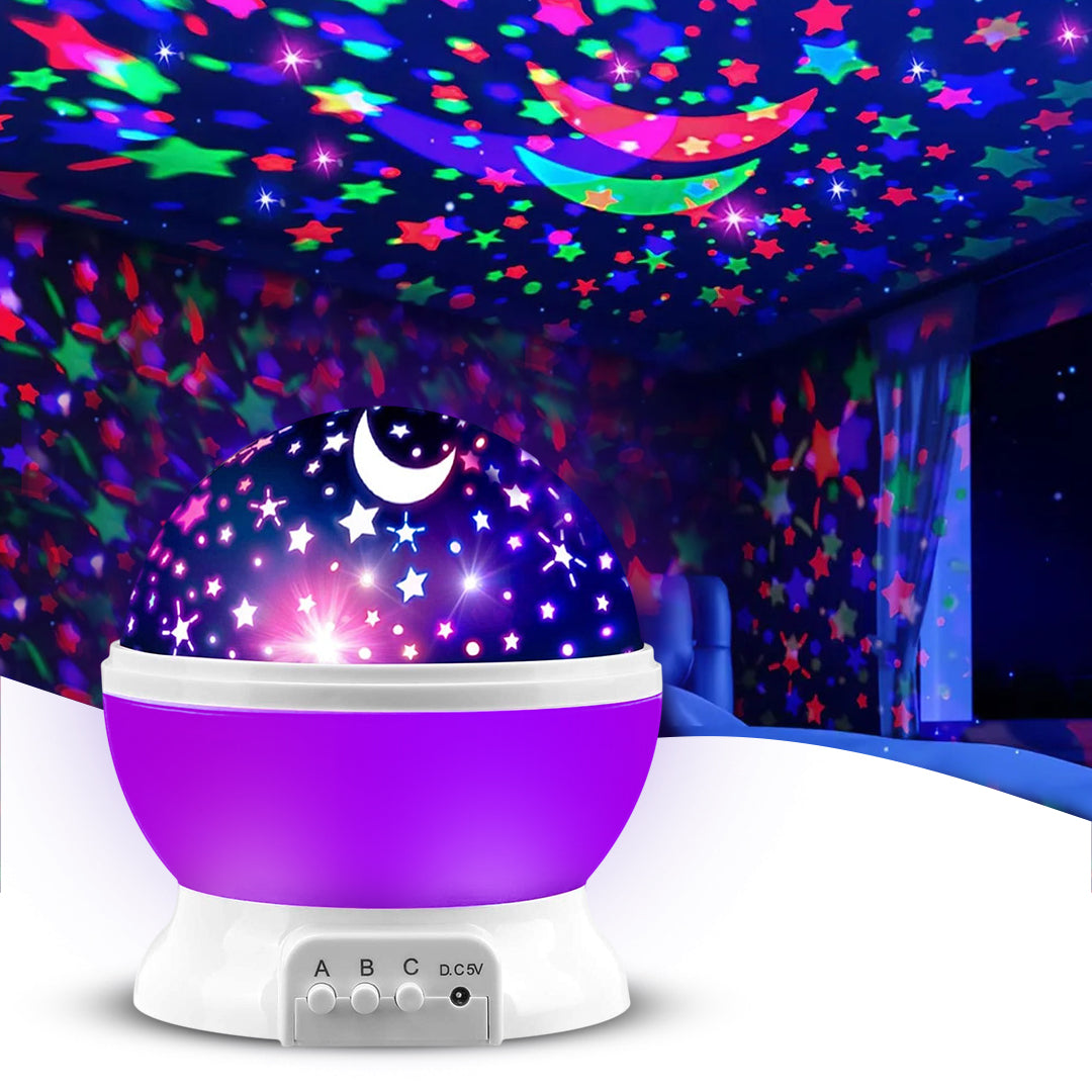 360° Rotation Star Projector Night Light (Purple)