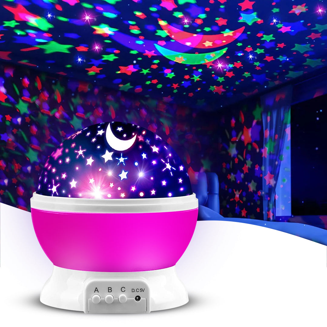360° Rotation Star Projector Night Light (Pink)
