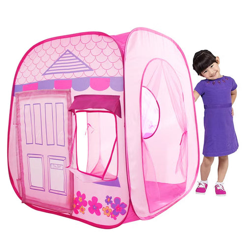 Kids playhouse tent with side-opening entrance