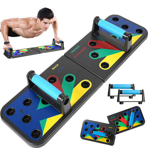 Foldable Push-Up Board – Colour-Coded for Chest, Shoulders, Back & Triceps, Non-Slip Home Workout