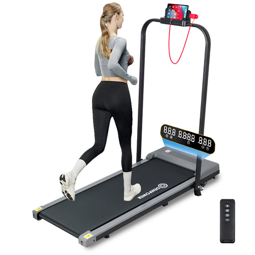 Compact Folding Walking & Running Treadmill Machine, 150 kg Capacity, App Control, 5.2% Manual Incline & Ultra-Quiet Motor