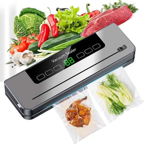 Automatic Vacuum Sealer Machine with LED Display and Dry/Wet Modes