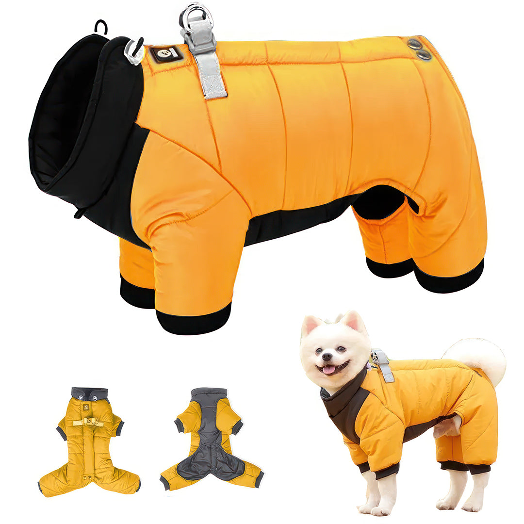 S Size Windproof & Waterproof Full Body Warm Dog Coat (Yellow) Y-S-P