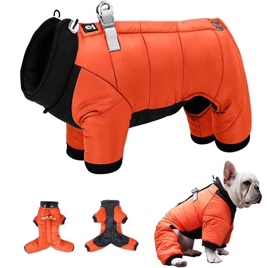 S Size Windproof & Waterproof Full Body Warm Dog Coat (Orange) Y-S-P