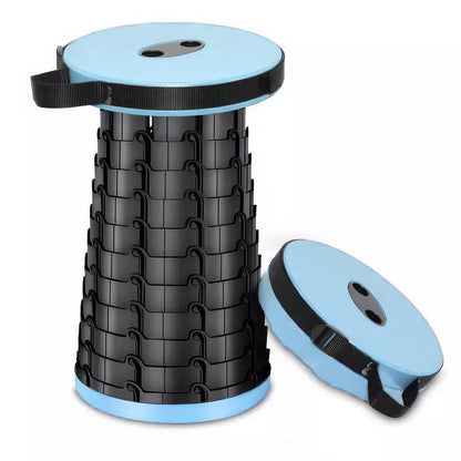 Portable Folding Stool with Adjustable Height for Camping and Travel