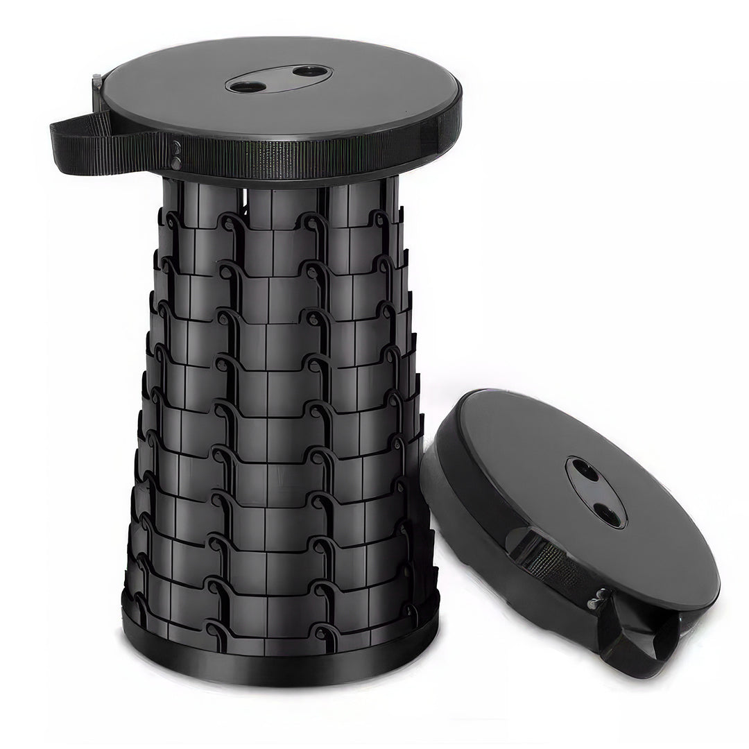 Portable Folding Stool with Adjustable Height for Camping and Travel
