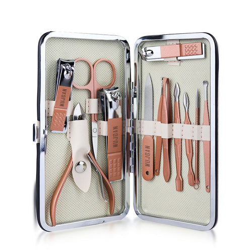 12 PCS Nail Manicure Pedicure Set (Beige)