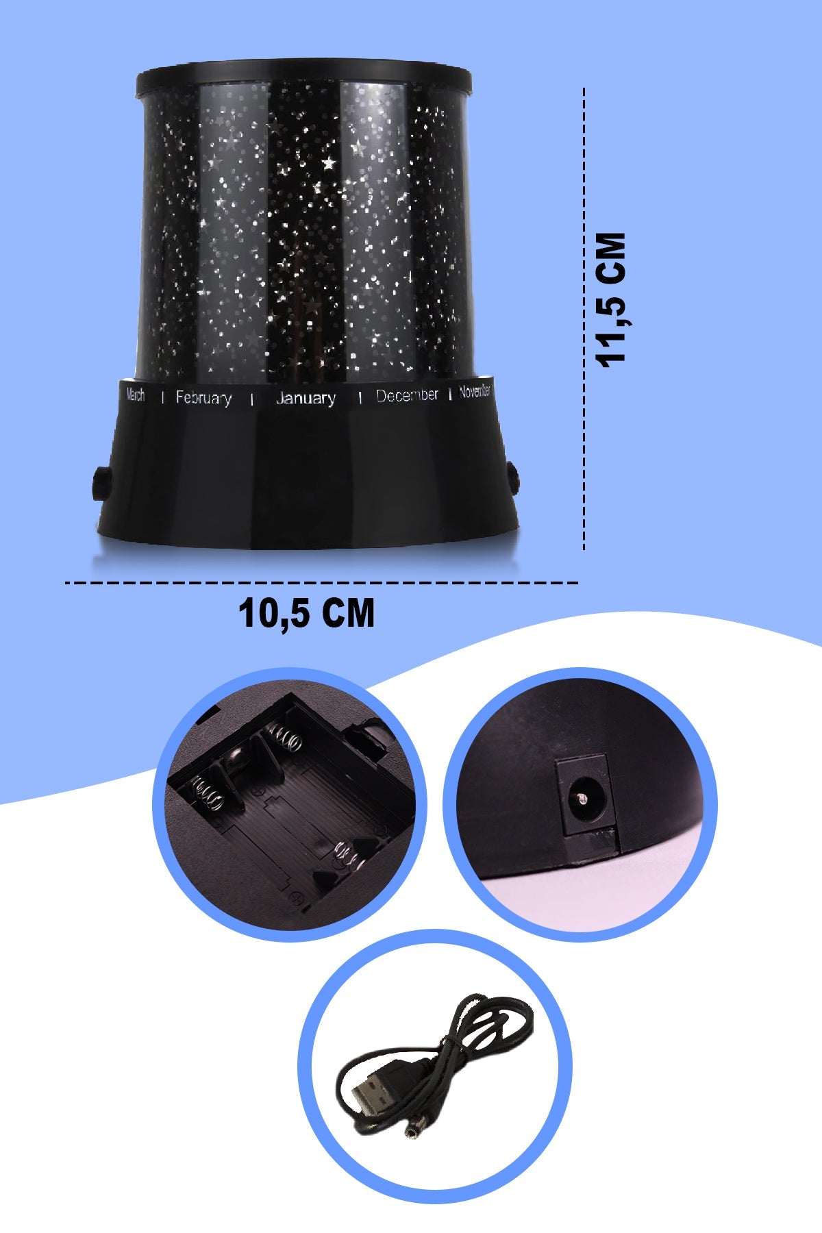 LED Projector Night Light – Starry Sky Effect Lamp for Home & Bedroom