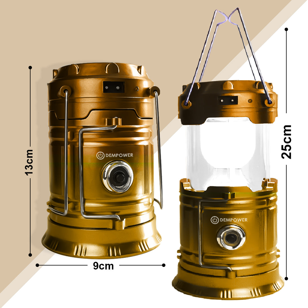 Powerbank Function Solar Camping Lantern (Gold)