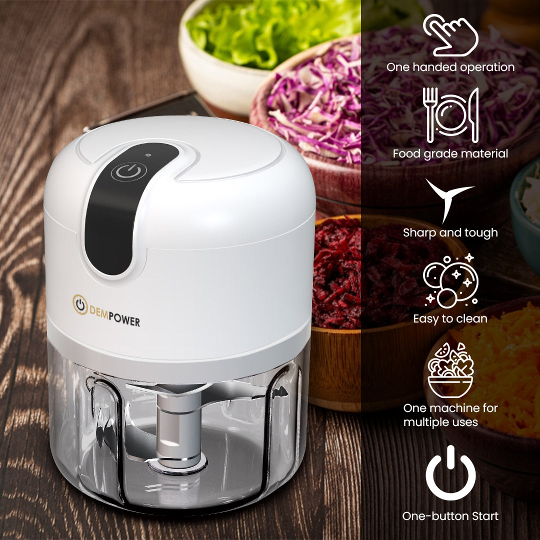 Rechargeable Mini Hand Rondo with Steel Blade 300 ML