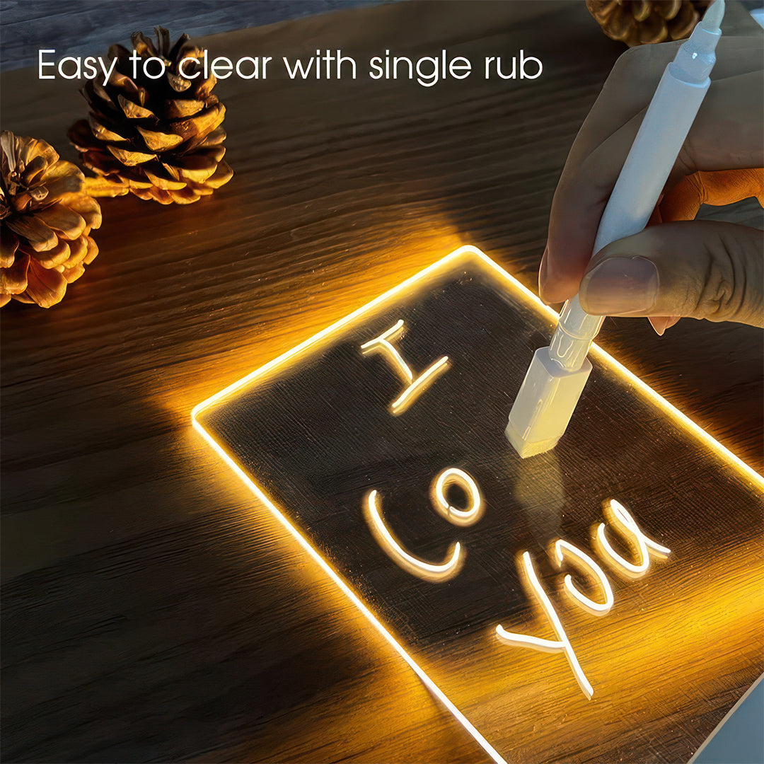 Acrylic Message Note Drawing Board Personalized Led Lamp Erasable Customizable Night Lights