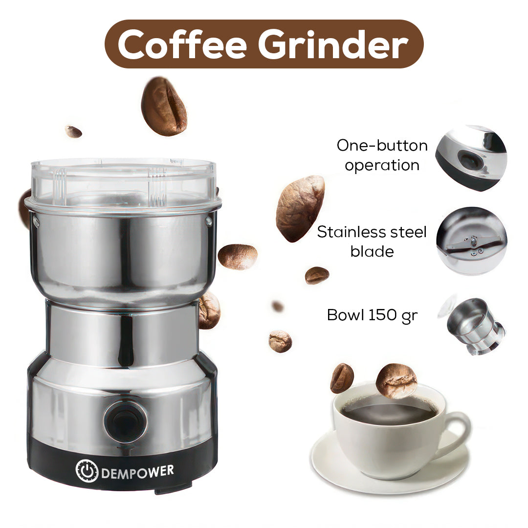 Versatile Stainless Steel Electric Grinder - Coffee, Spices and More