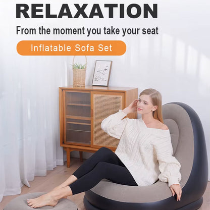 Soft flocked surface of the inflatable lounge chair