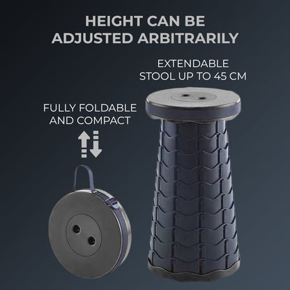 Portable Folding Stool with Adjustable Height for Camping and Travel