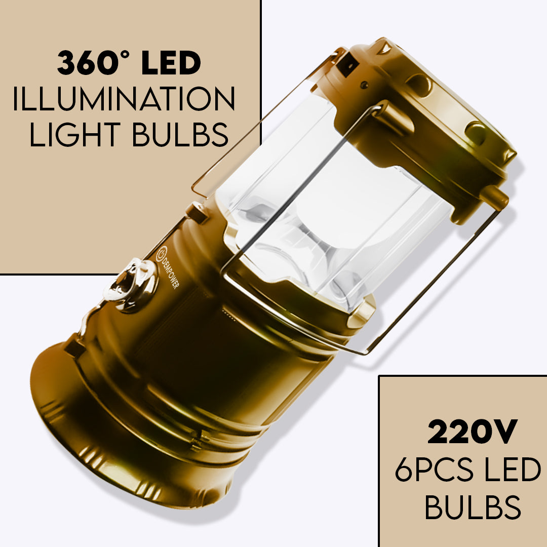 Powerbank Function Solar Camping Lantern (Gold)
