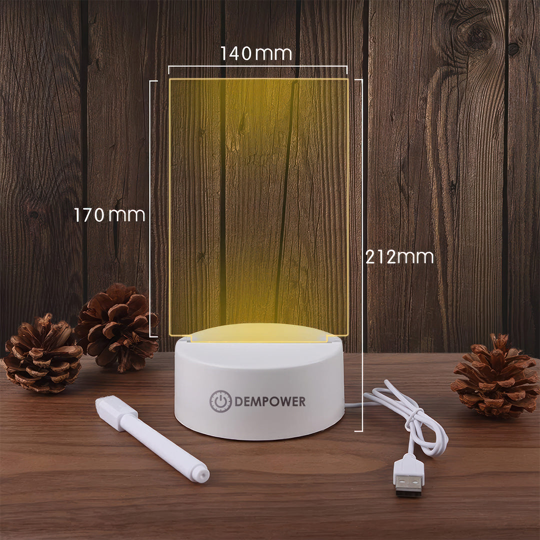 Acrylic Message Note Drawing Board Personalized Led Lamp Erasable Customizable Night Lights