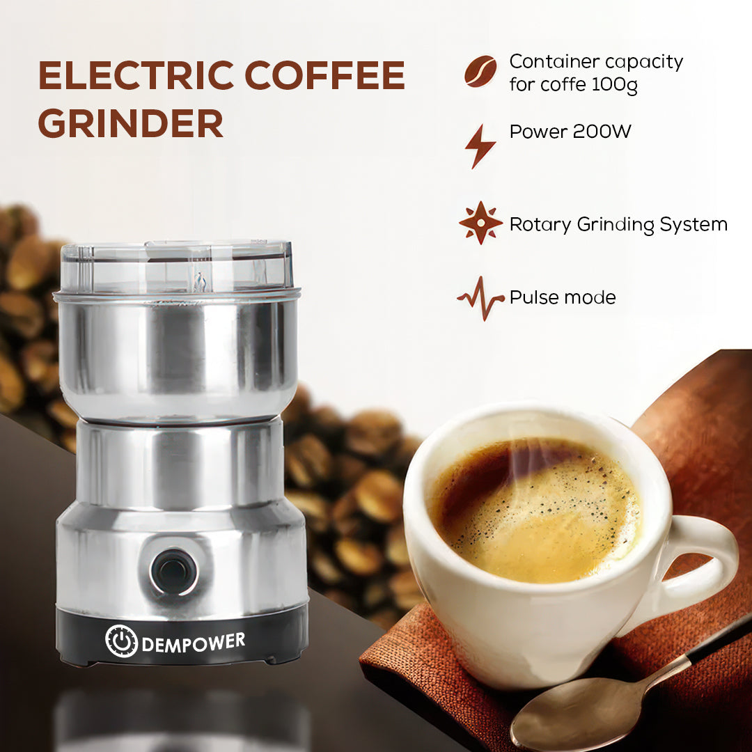 Versatile Stainless Steel Electric Grinder - Coffee, Spices and More