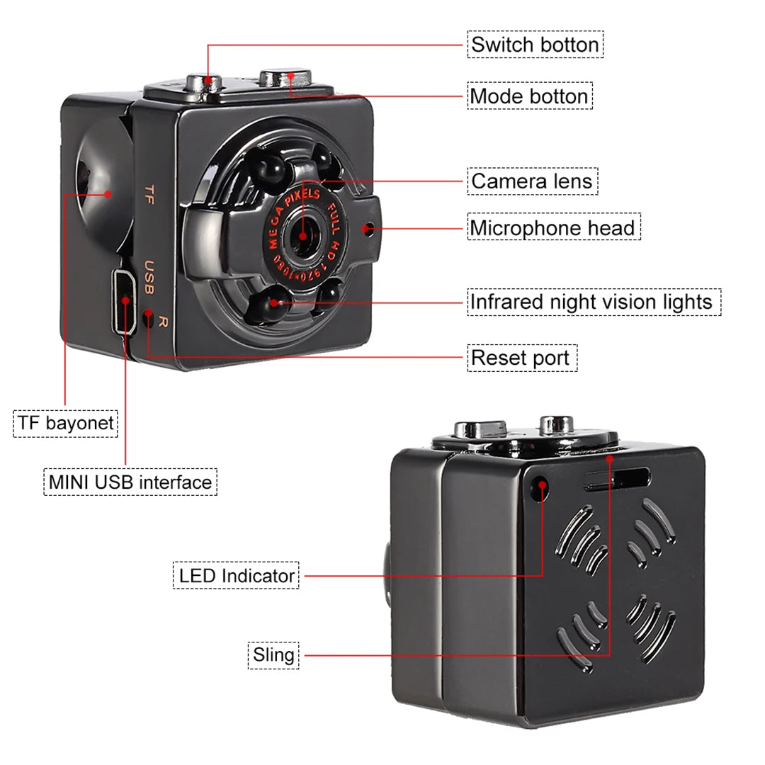 Compact Wireless Micro DVR Camera with Night Vision and Motion Sensor - Y-S-P