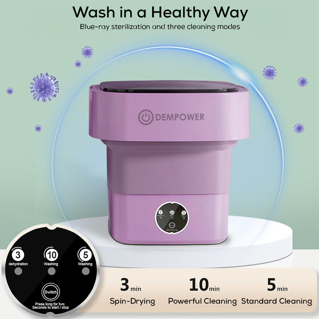 Mini Foldable Washing Machine – Perfect for Travel & Camping - Compact & Easy for Small Spaces