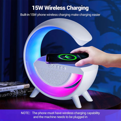 Multi-Functional Wireless Charging Station with Speaker - Sleek & Modern Smart Device