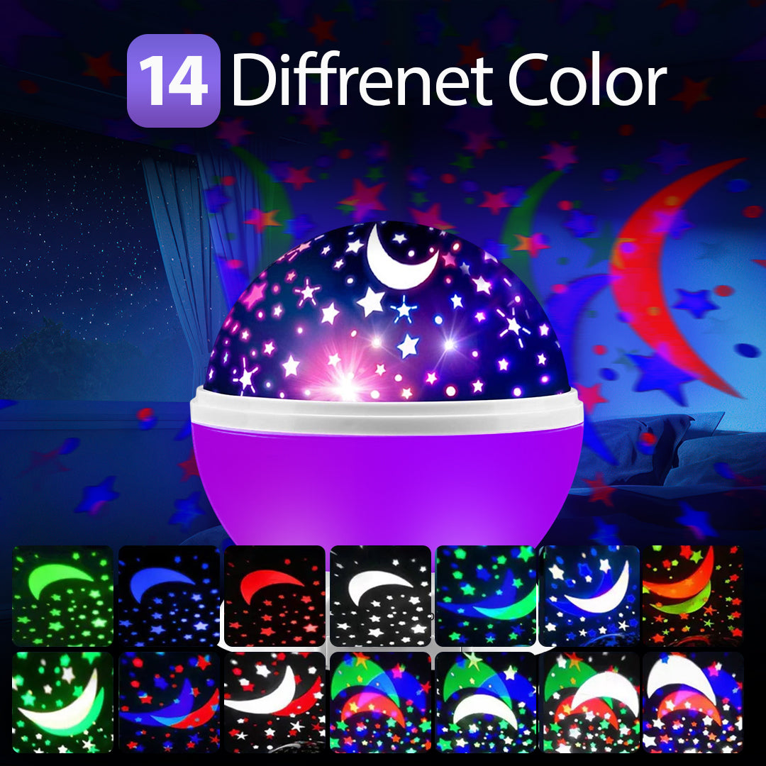 360° Rotation Star Projector Night Light (Purple)