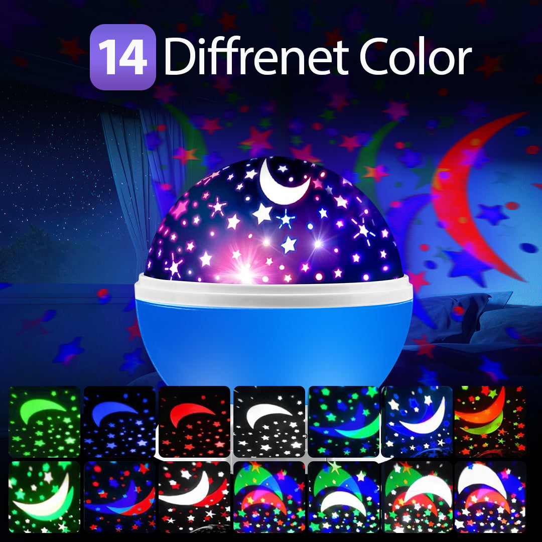 360° Rotation Star Projector Night Light (Blue)