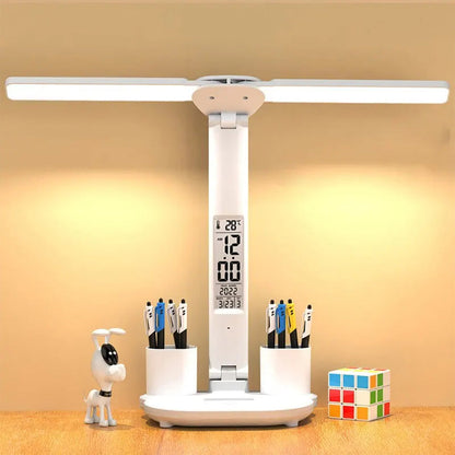 LED Desk Lamp with Digital Display, Touch Control and Phone Holder