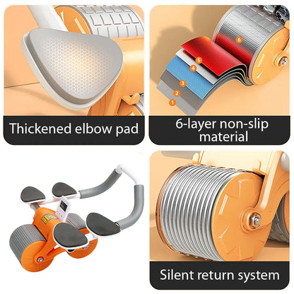 Non-slip coating on the ab roller wheels