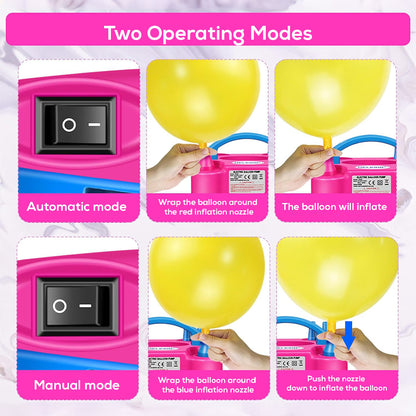 Electric Balloon Pump for Party Decoration – Dual Nozzle Inflator, Adult Use Only