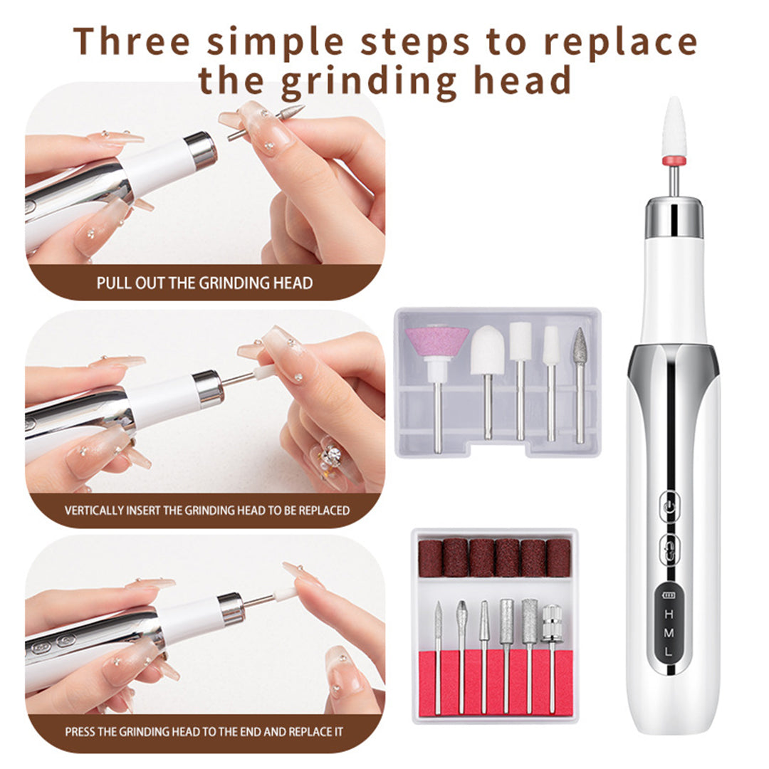 Cordless Electric Nail Drill with 12 Bits and USB Rechargeable Design Y-S-P