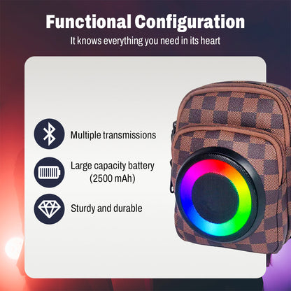 Bluetooth Speaker Bag – LED Lights, USB Power & 2500mAh Battery