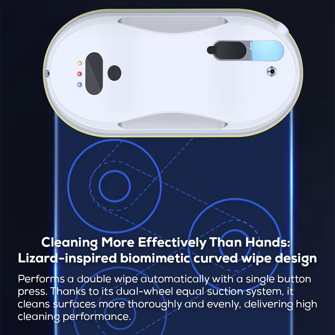 Automatic Window Cleaning Robot with Dual Rotating Pads and Safety Rope