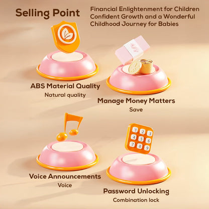 Smart Coin Bank with Password Lock – Decorative Savings Box with Voice Guide
