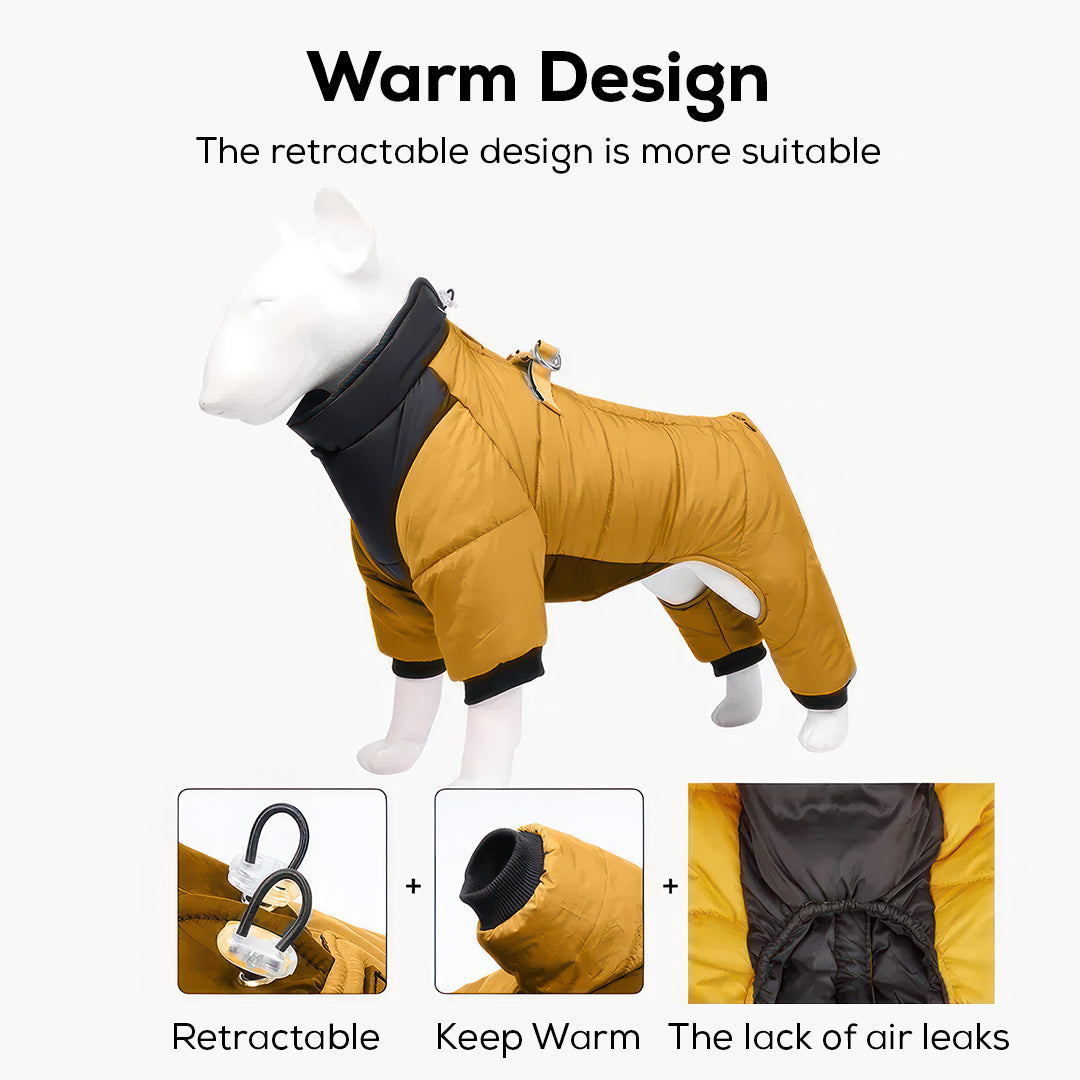 S Size Windproof & Waterproof Full Body Warm Dog Coat (Yellow) Y-S-P