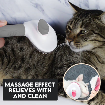 Pet grooming brush used to groom a dog's coat