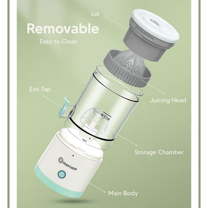 Cordless Electric Citrus Juicer – USB-C Rechargeable, One-Touch Press, Drip-Free Spout & Easy to Clean