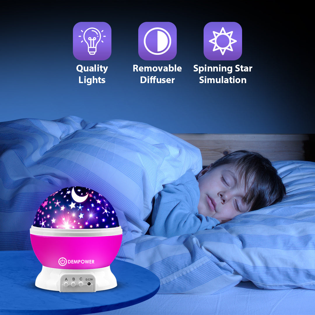 360° Rotation Star Projector Night Light (Pink)