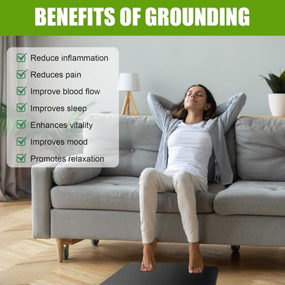 Grounding mat folded for travel storage