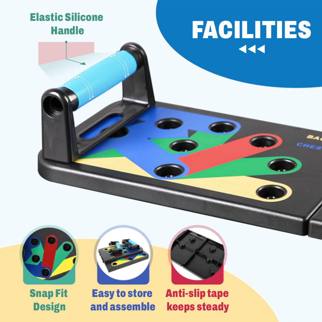 Portable Foldable Push Up Board – Color-Coded Push-Up Trainer for Chest, Shoulders, Back & Triceps Home Workout