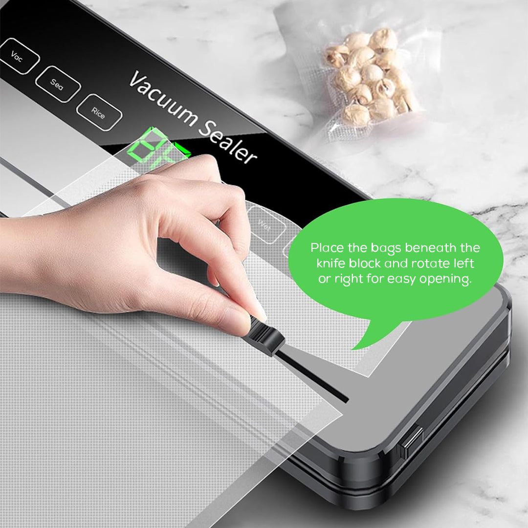 Automatic Vacuum Sealer Machine with LED Display and Dry/Wet Modes