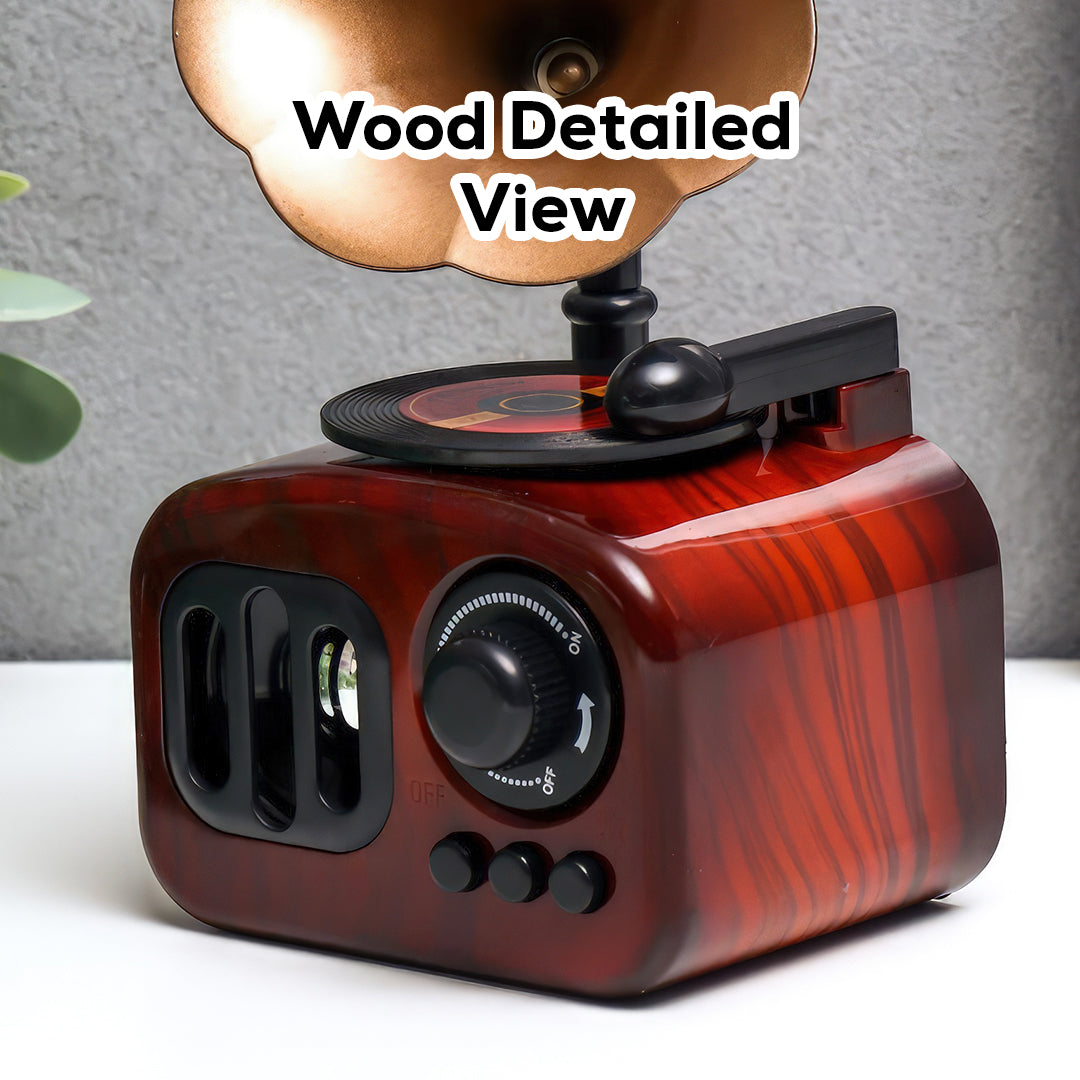 Gramophone Style Wooden Music Box