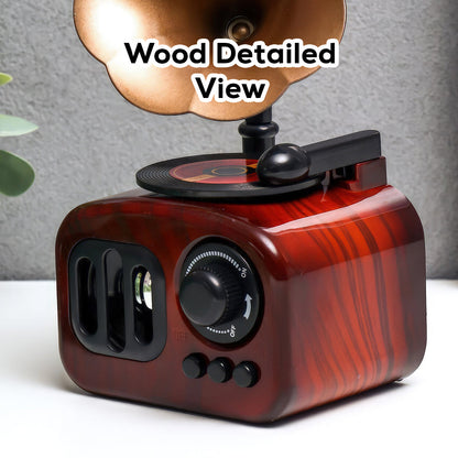 Gramophone Style Wooden Music Box