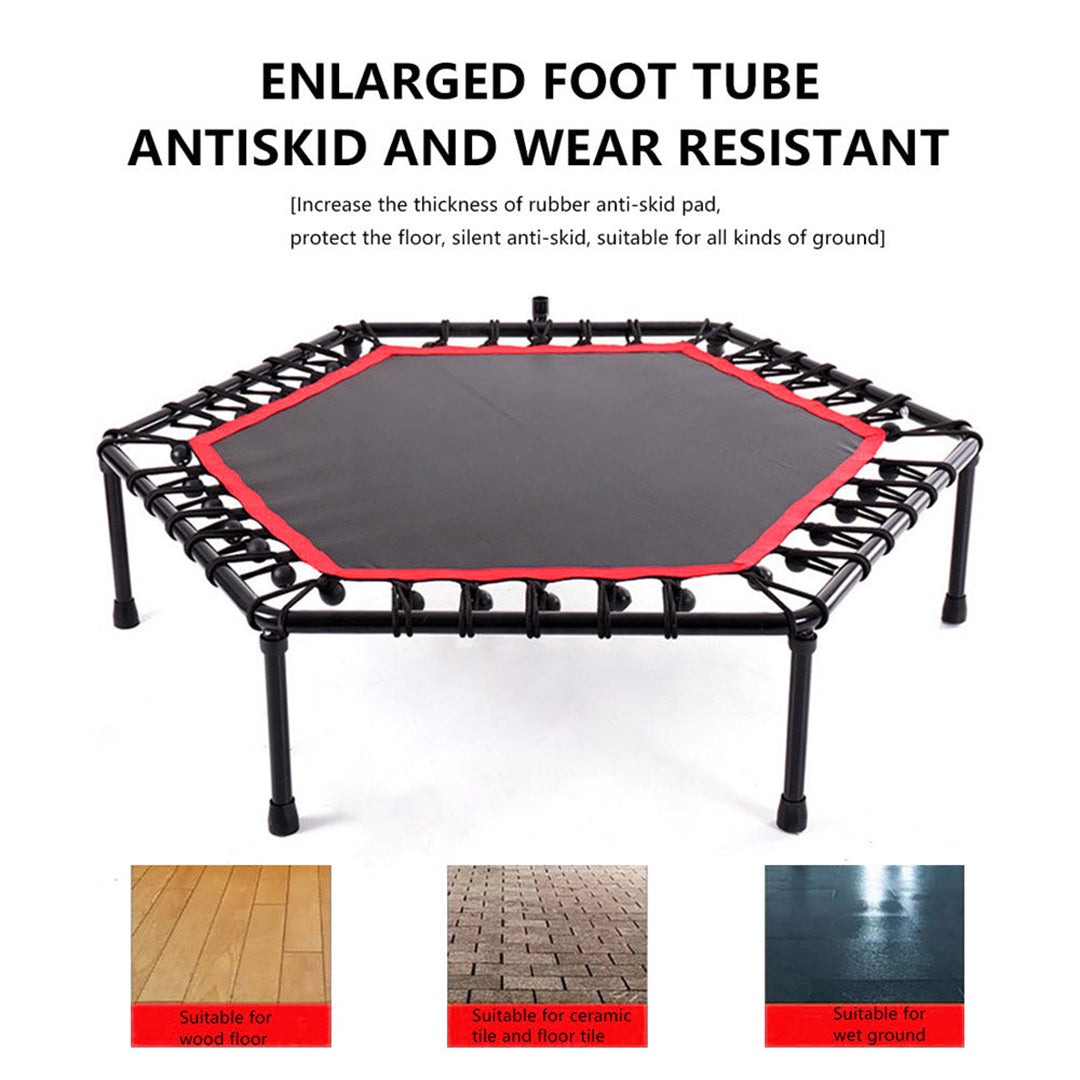 Durable Hexagonal Fitness Trampoline with Adjustable Handle –Y-S-P