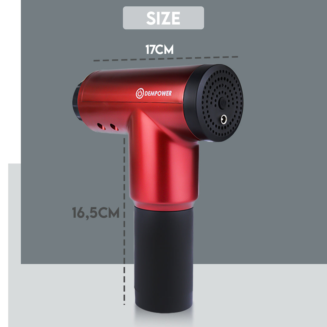 Electronic Handheld Massage Gun Device with Handle – Red