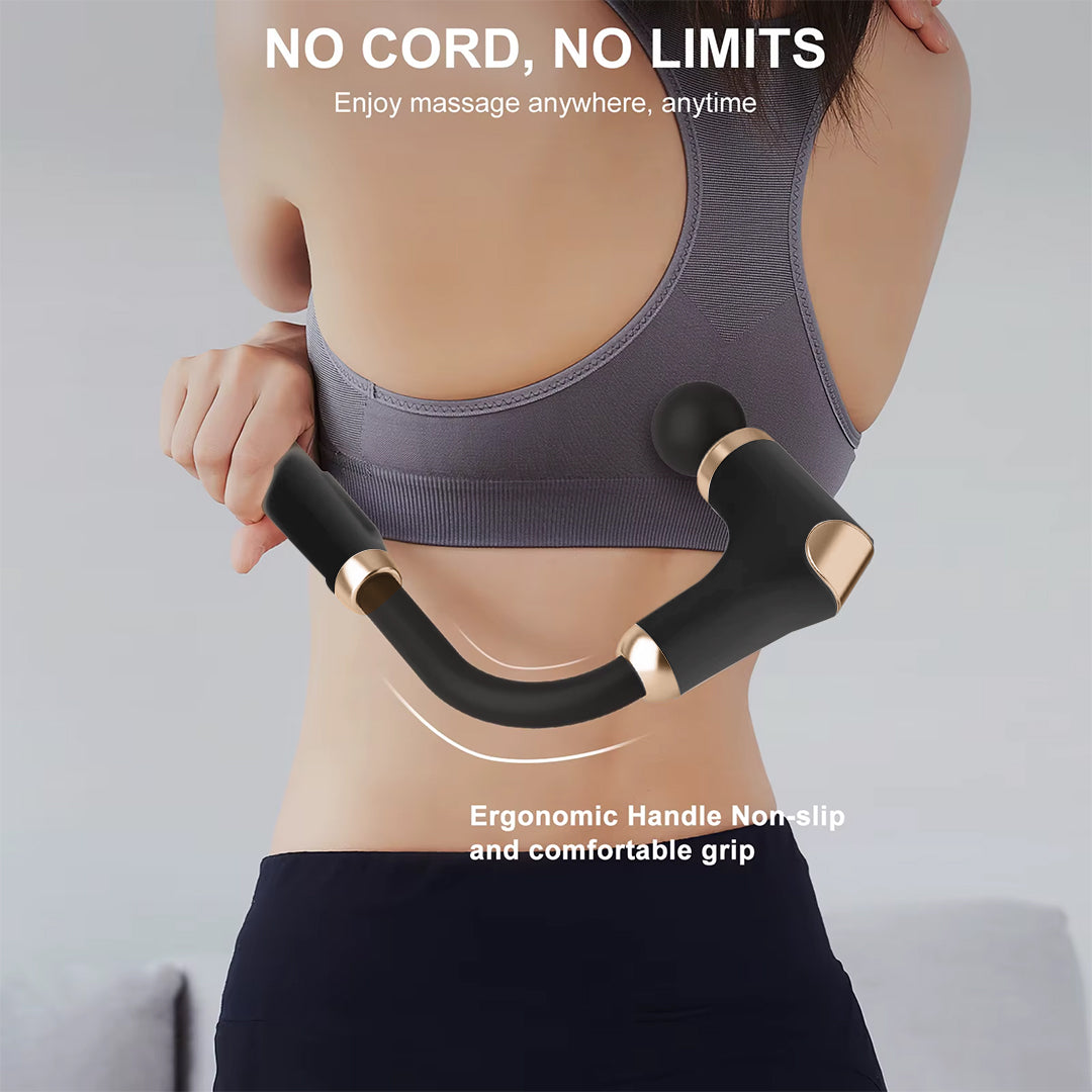 Cordless Massage Gun – 8 Heads, 3 Modes, Long Handle Ergonomic Design, Ultra Quiet Operation