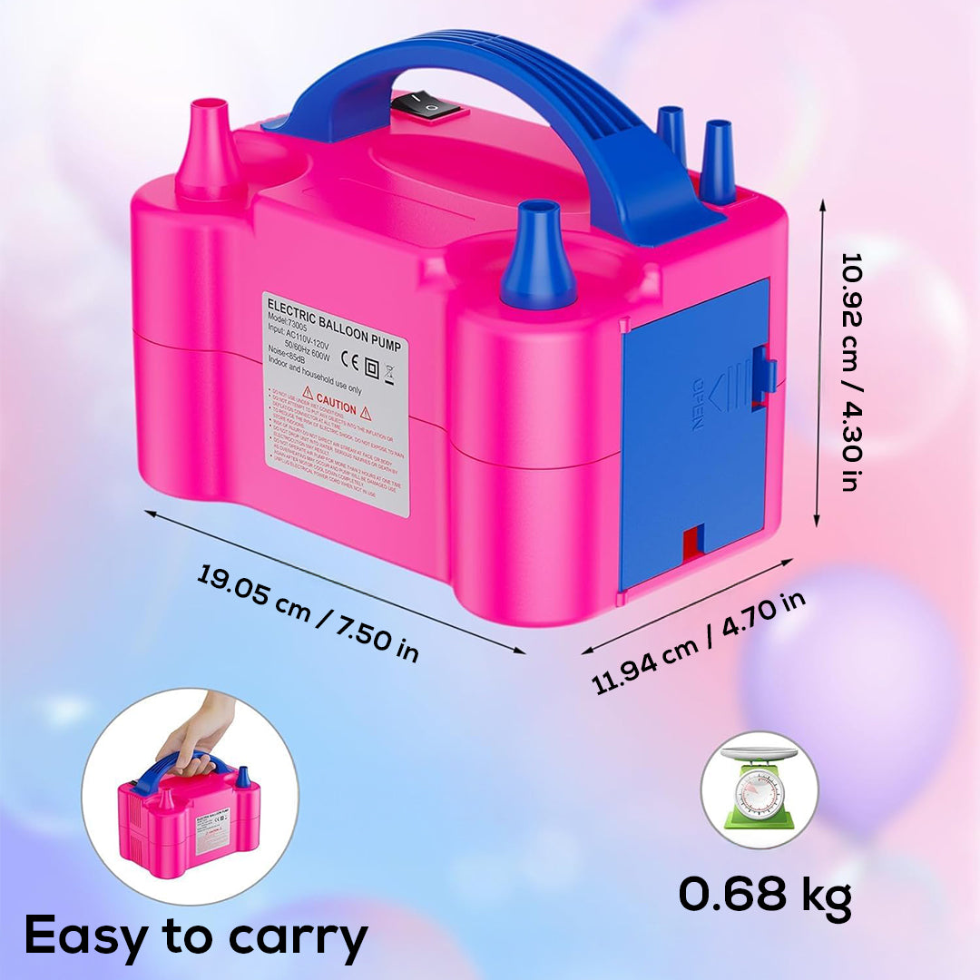 Electric Balloon Pump for Party Decoration – Dual Nozzle Inflator, Adult Use Only