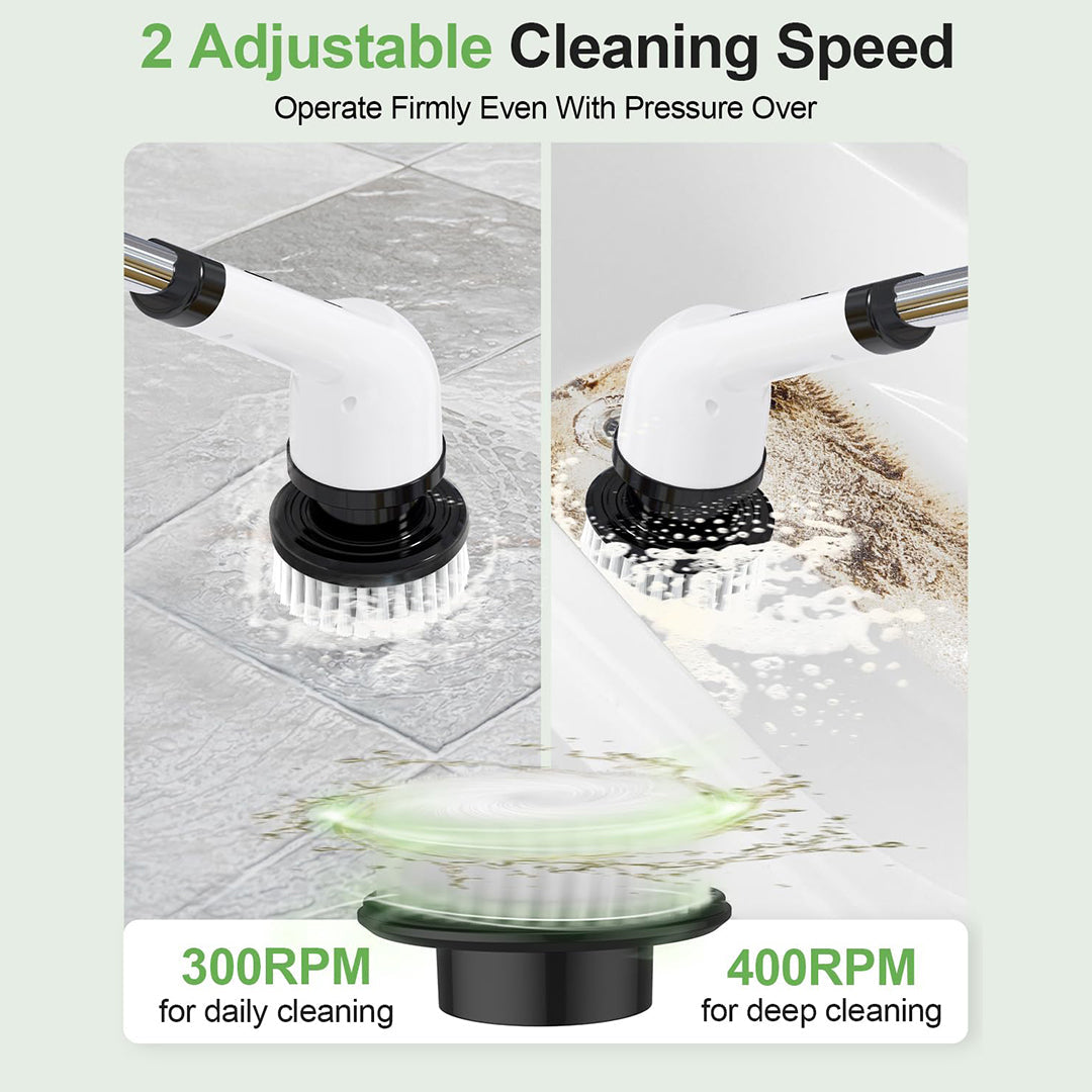 Electric Cleaning Brush with Multiple Brush Heads – Handheld Household Scrubber