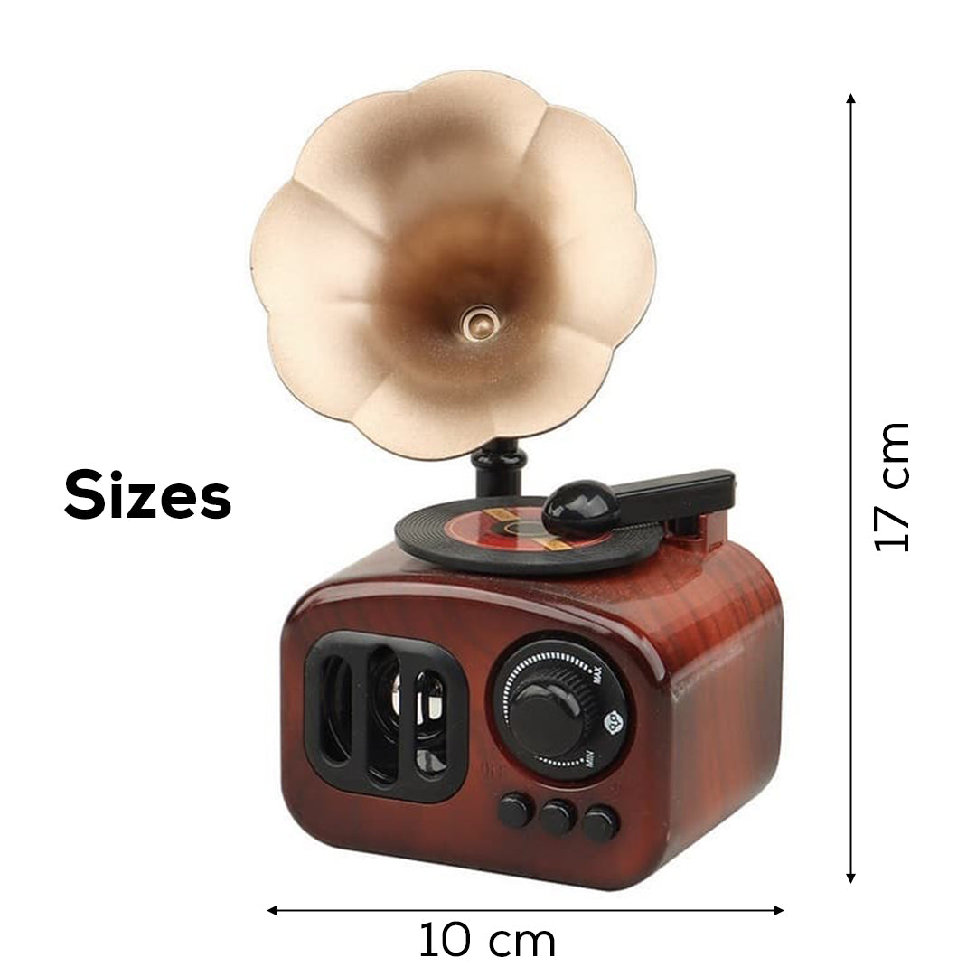 Gramophone Style Wooden Music Box